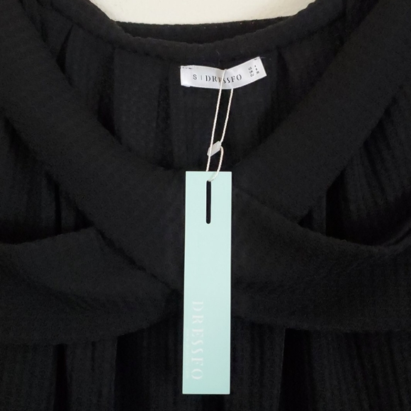 NWT Dressfo Black Peasant Style Long Sleeve Pullover Top S - Picture 4 of 12